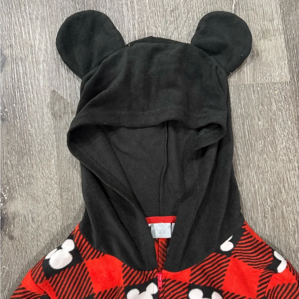 Disney Mickey Mouse Red and Black Adult One Piece Pajama Onesie - Picture 3 of 5